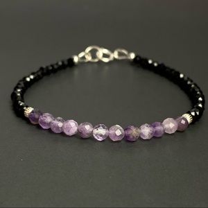 Amethyst Bracelet sterling silver for women / mom